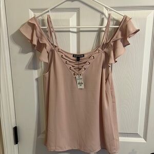 NWT Express Women's Blush Lace-Up Camisole
